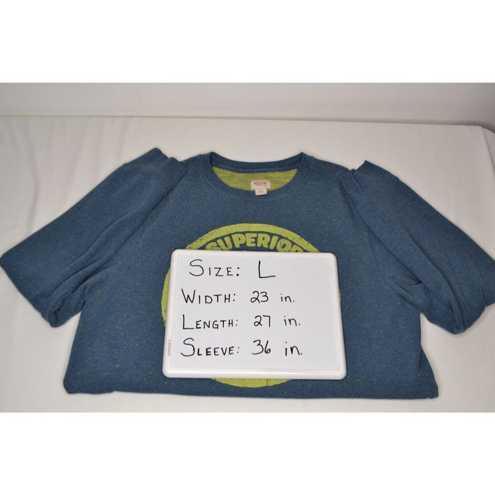 Mossimo Men's Large Blue Graphic Print Long Sleeve Lightweight Sweatshirt - Picture 11 of 11